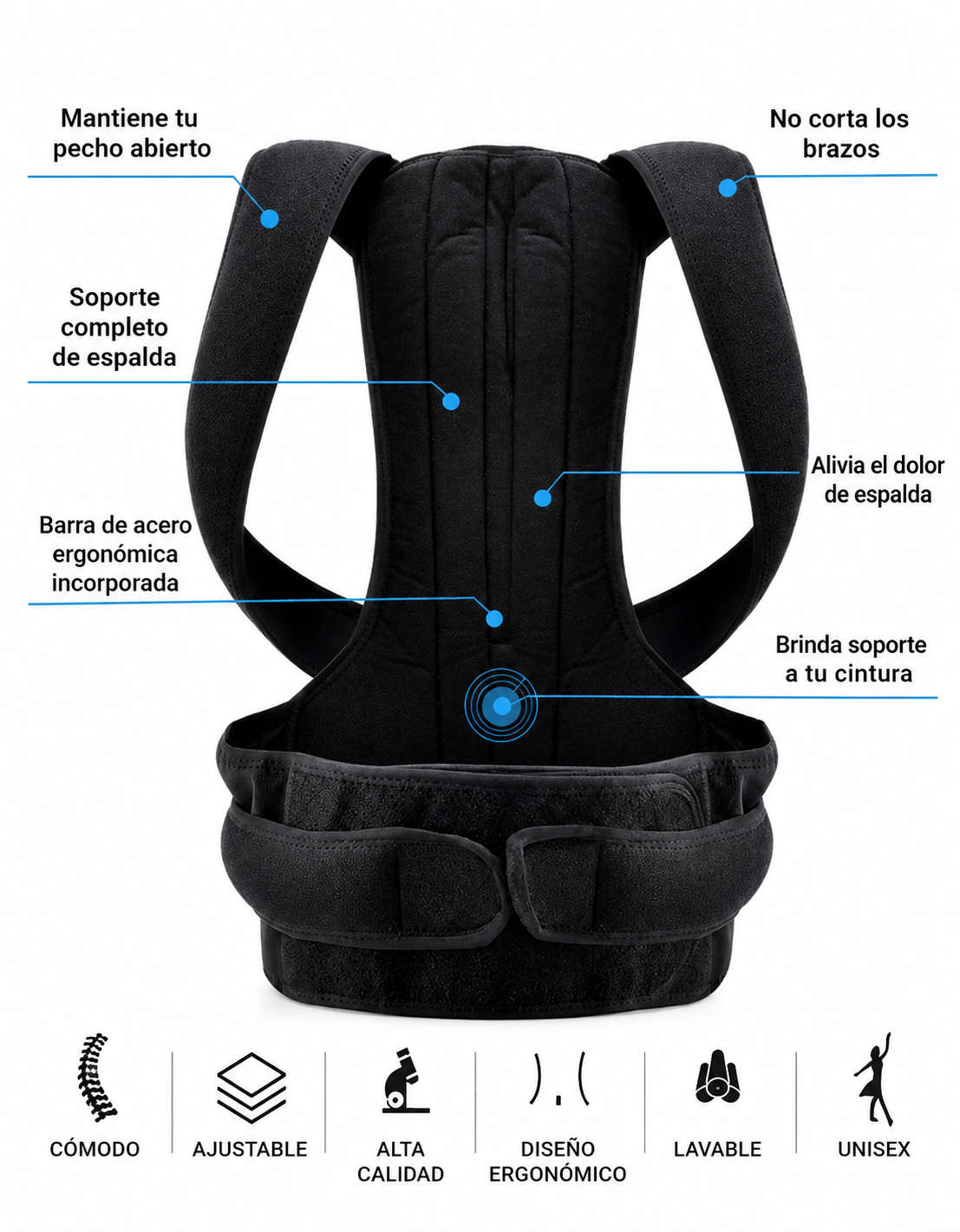 Corrector de postura ajustable Physix Frame™